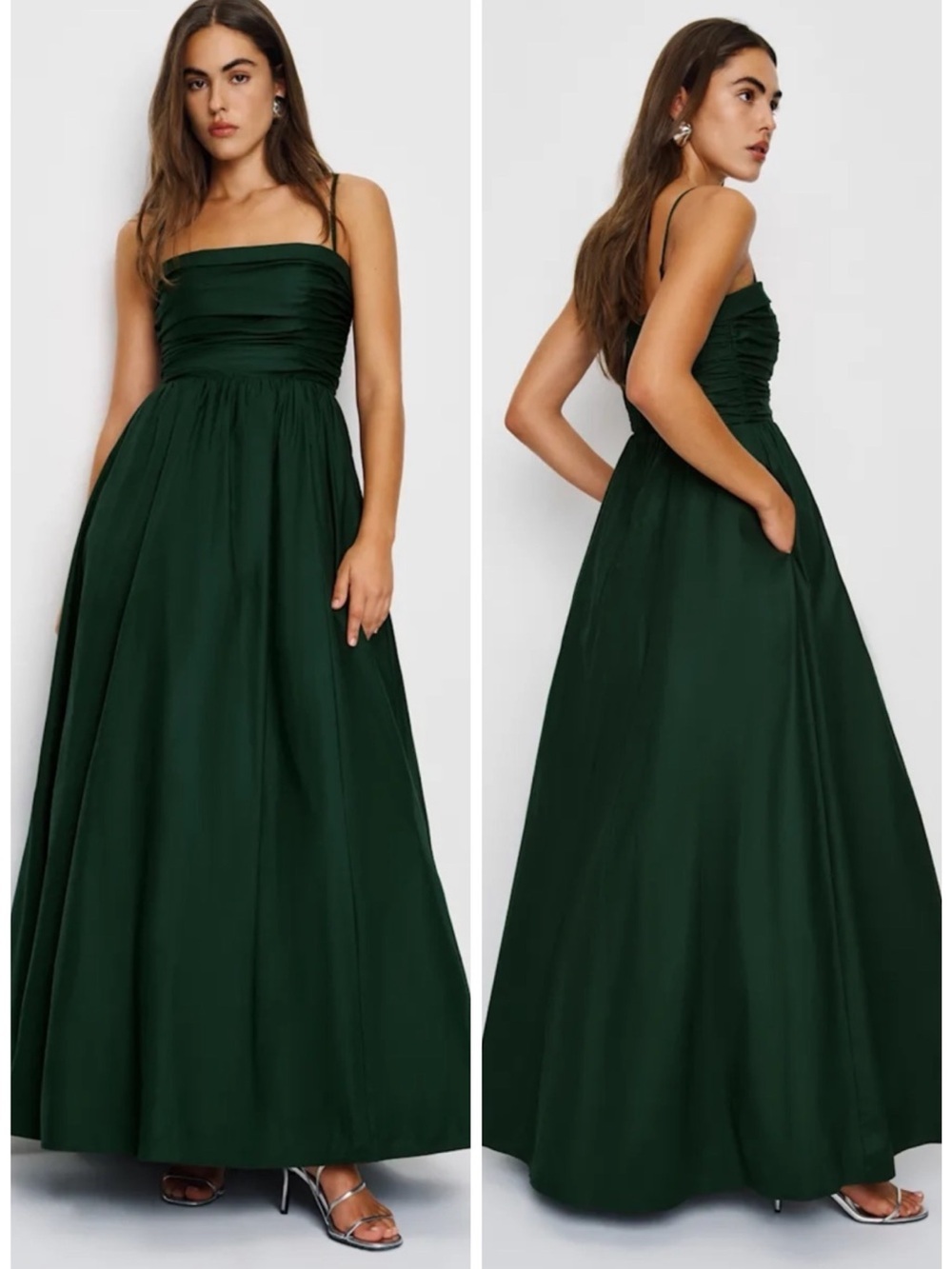 Reformation Kastoria Maxi Dress in Forest Green SZ US 4